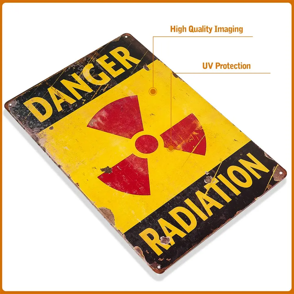 dingleiever-Danger Sign-Danger Radiation Allied Military Vintage tin Sign -Outdoor Funny Signs