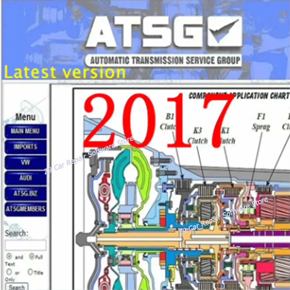 برنامج ATSG 2017 لخدمة ناقل الحركة الأوتوماتيكية مجموعة إصلاح التشخيص اليدوي وحدة أدوات السيارات كشف الفشل