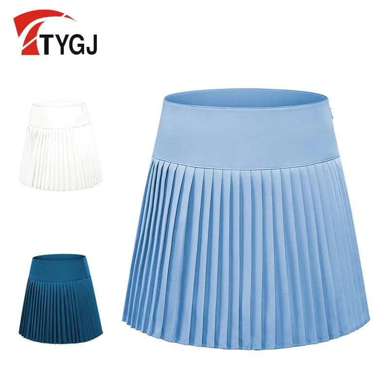 

TTYGJ Women High Waist Pleated Skirt Ladies Sports Golf Tennis Skirts A-lined Badminton Workout Skorts with Inner Shorts