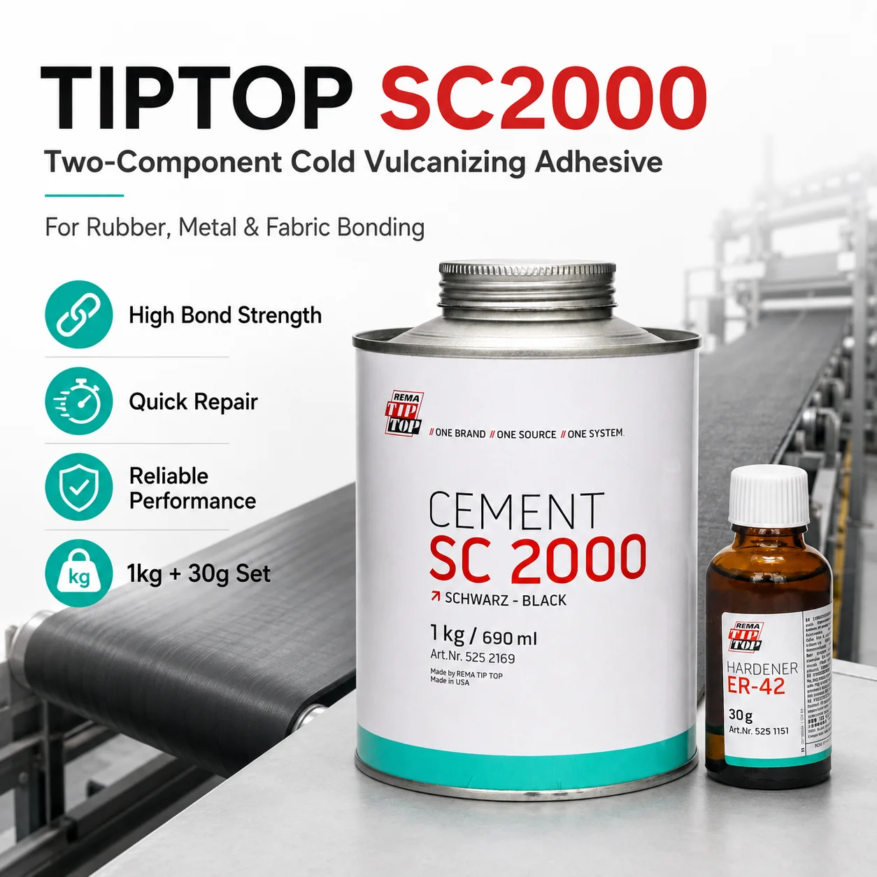 tiptop-sc2000-cold-vulcanization-adhesive-tire-repair-black-rubber-bonding-adhesive-690ml-for-conveyor-belt-repair