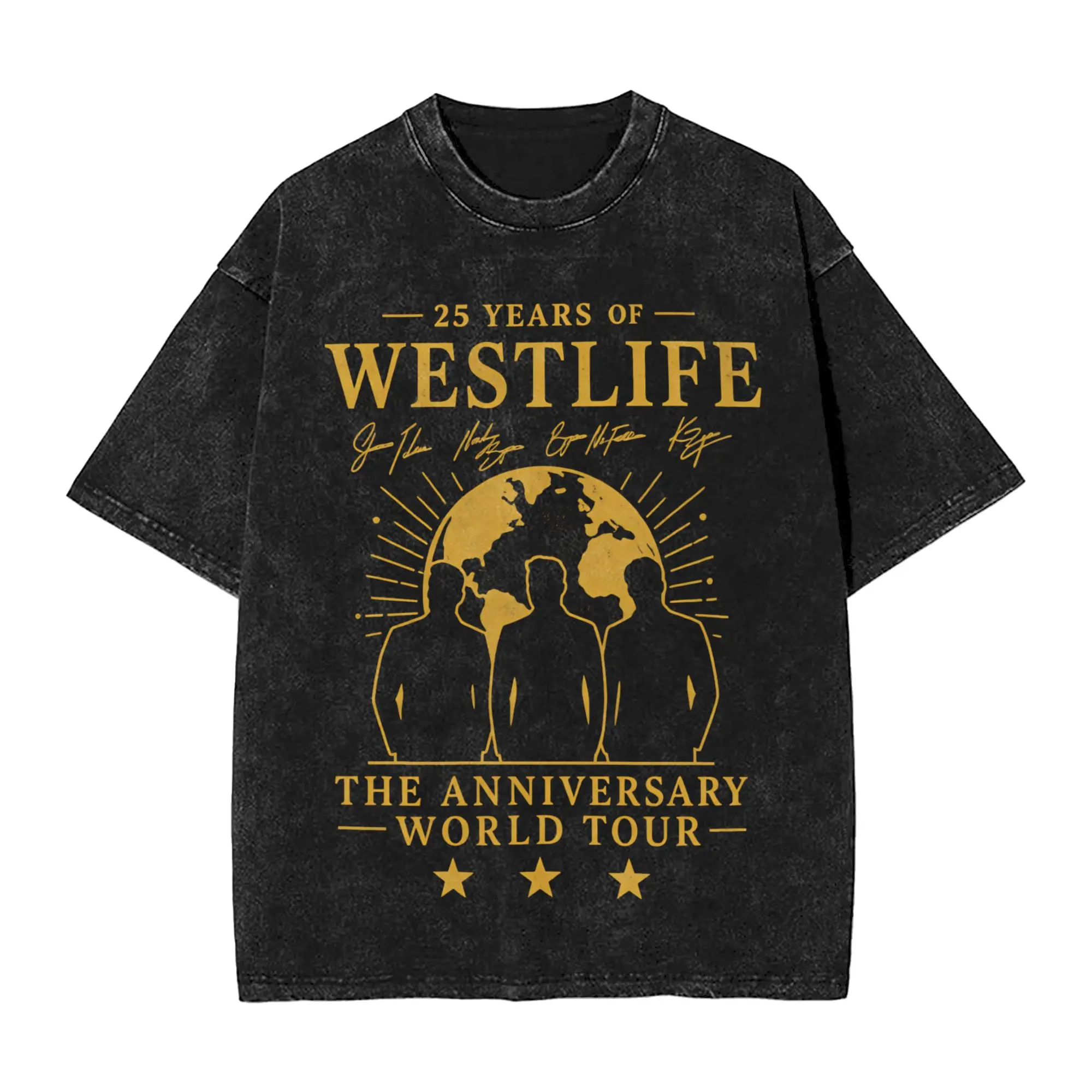 Westlife 25th Anniversary Tour 2026 T Shirts Men's  100% Cotton Fashion T-Shirt Round Collar  Tee Shirt Short Sleeve Tops