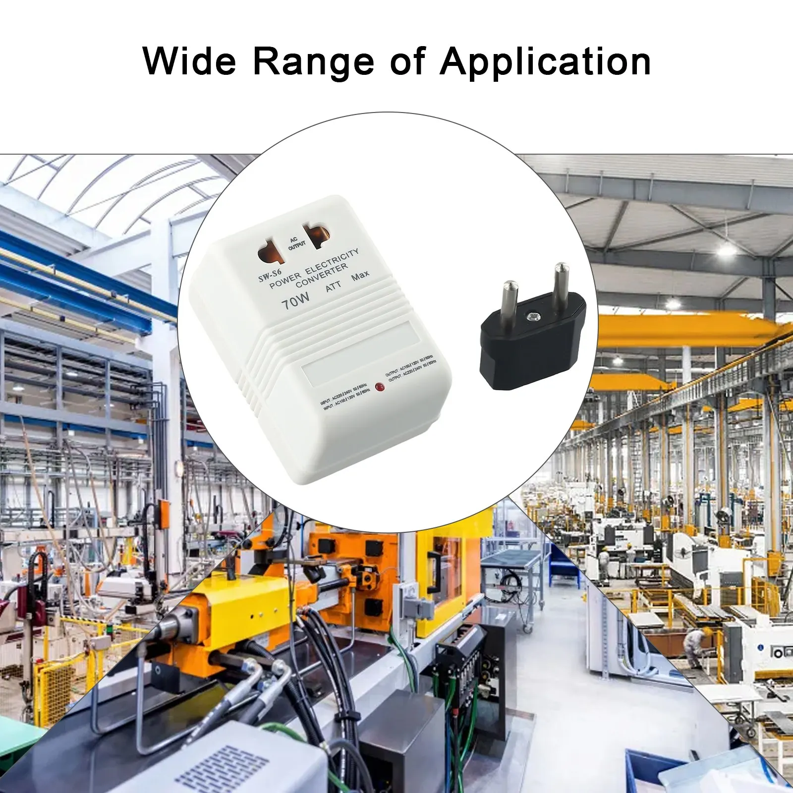 

Converter Transforme White+black 70W Electrical Equipment Step-Up&Down 110V/120V To 220V/240V Travel High Quality