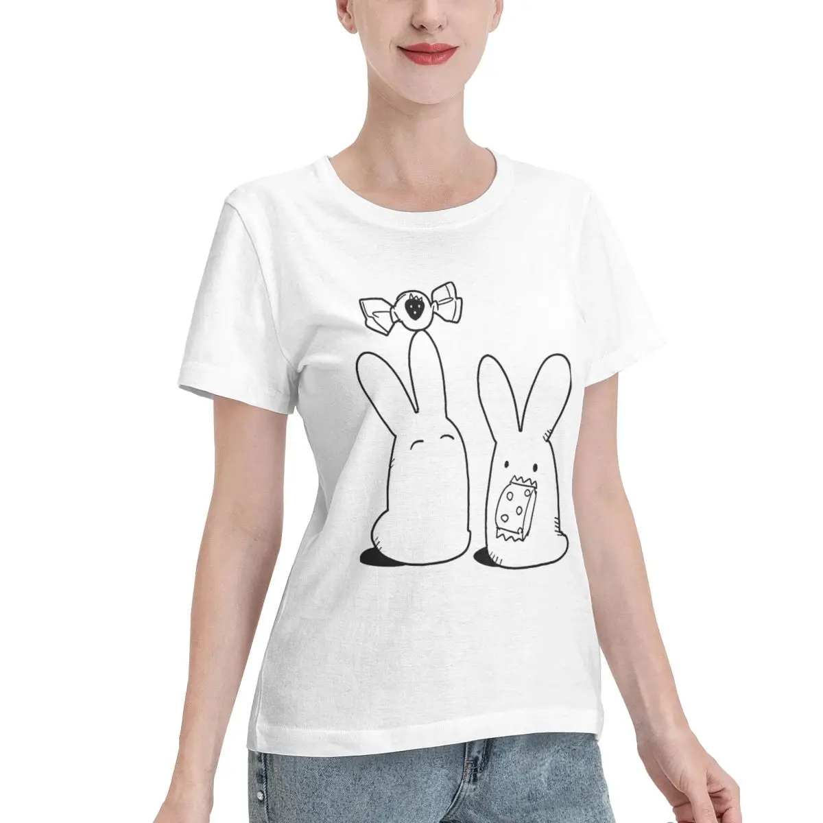 No Fade Mokke With Candy (Toilet-bound Hanako-kun) Women's T-shirt Fairycore Minimalist Tshirt