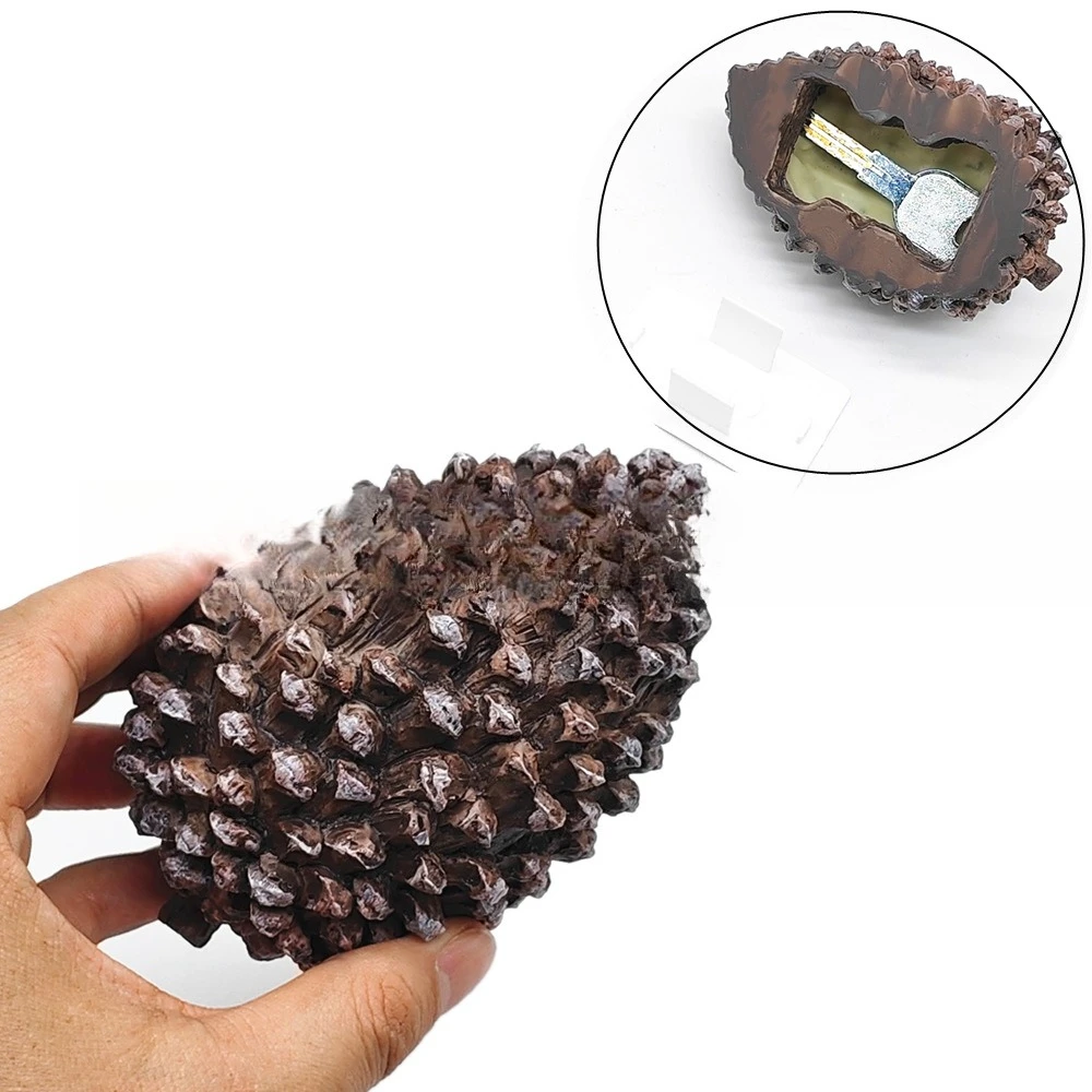 New product creative resin simulation 1: 1 pine cone shape key box anti-loss insurance storage box money hiding artifact storage