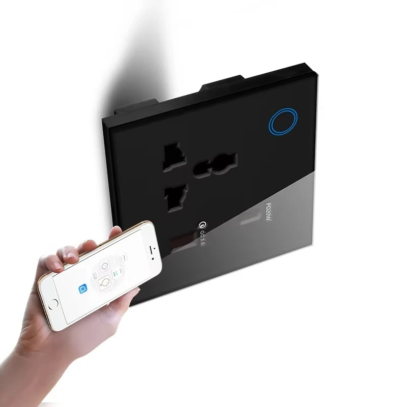 

AIsmartlink Socket Trade Smart socket Tempered glass panel WIFI1-bit USB socket hidden