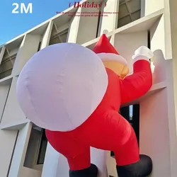 2-Meter Air Model Christmas Air Model, Store Eaves Decoration, Santa Claus Backpack, Holiday Led Lighting Site Layout Props New