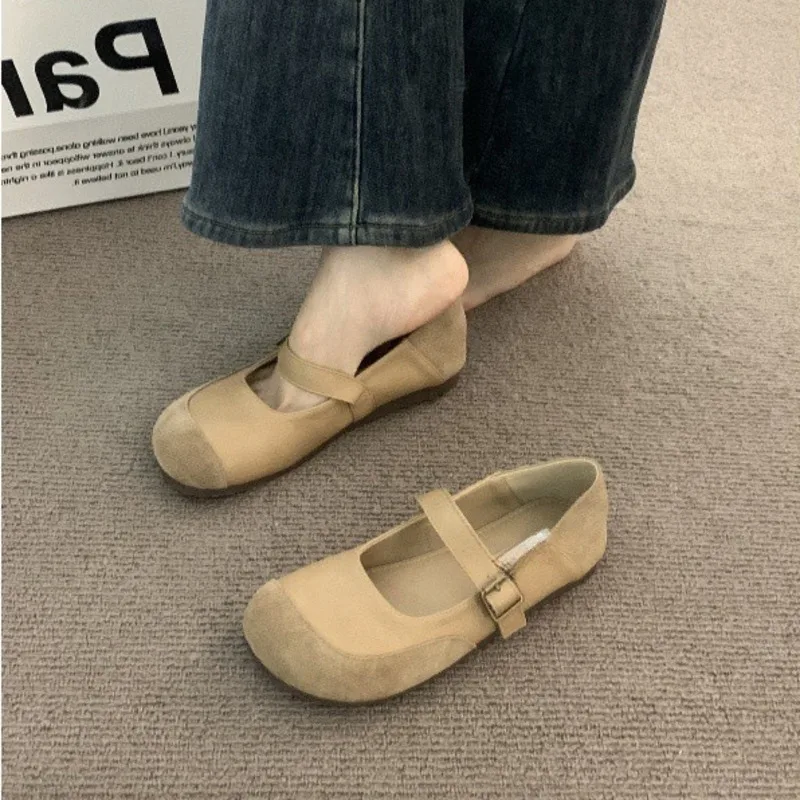 

Spring and Autumn Women Flat French style Soft Soled Mary Jane Single Shoes Round Toe Comfortable commuting shoes Ballet Shoes