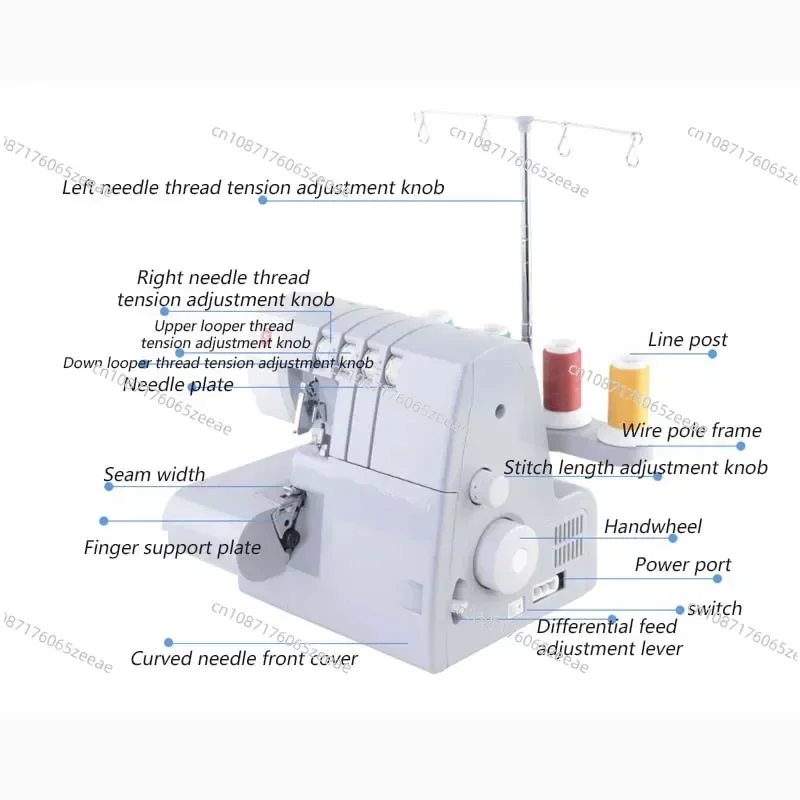 2/3/4 Thread Overlock Sewing Machine 220V With Close Overlock Sewing Machine  Household Overlock Sewing Machine