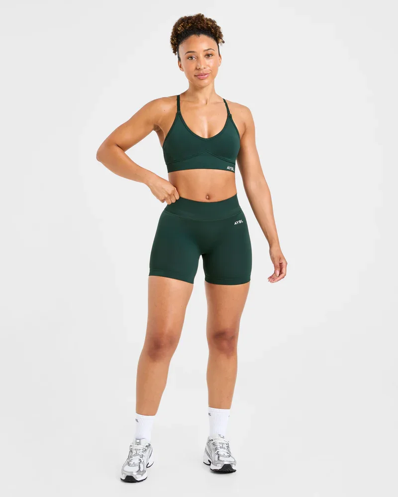Marken-Sport-Yoga-BH für Damen, nahtloses Oberteil mit offenem Rücken, leicht formende Activewear, schweißableitendes und rutschfestes Material. – Detail 11