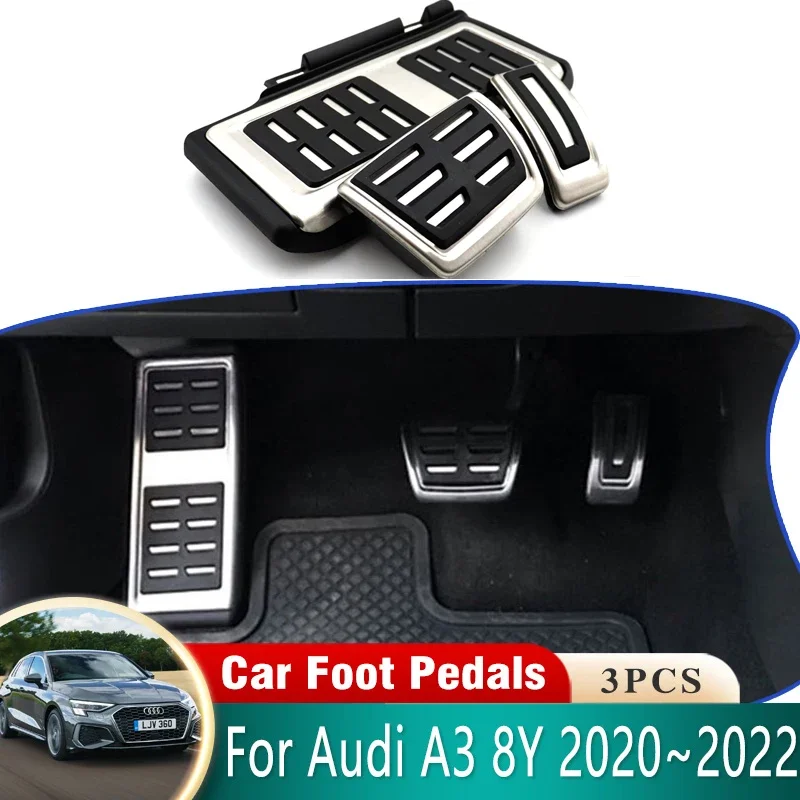

Car Brake Pedal For Audi A3 8Y Acessories 2022 2021 2020 Gas Brake Non-slip No Drilling Restfoot Pedal Protection Cover Non Slip