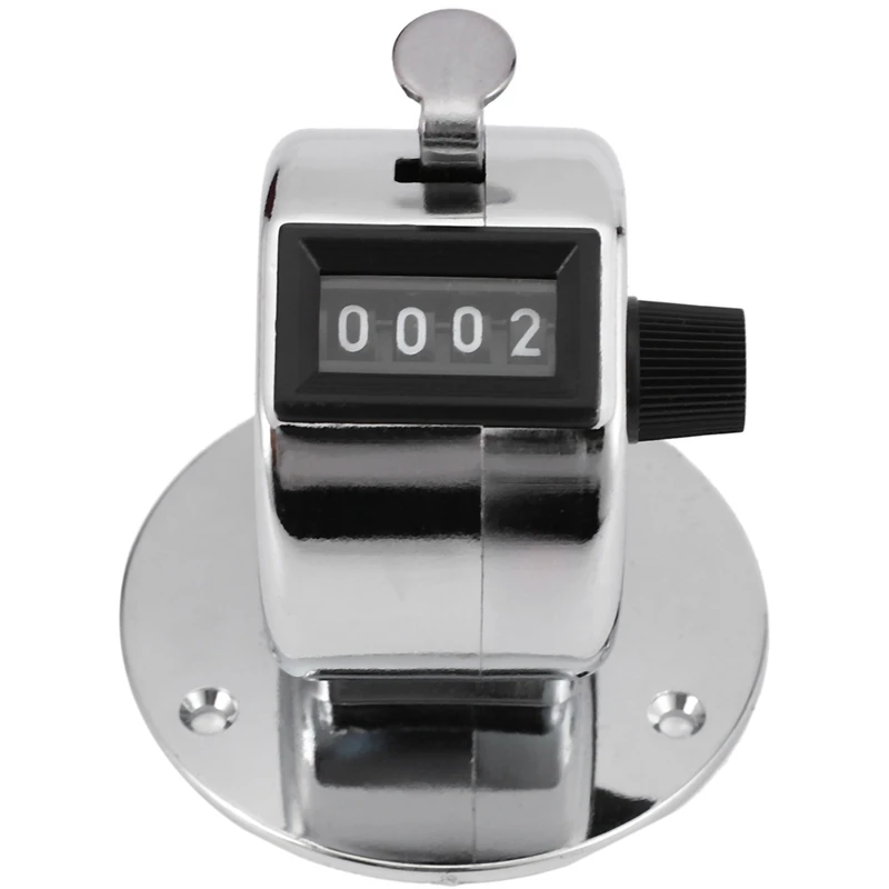 2X Round Base 4 Digit Manual Hand Tally Mechanical Palm Click Counter