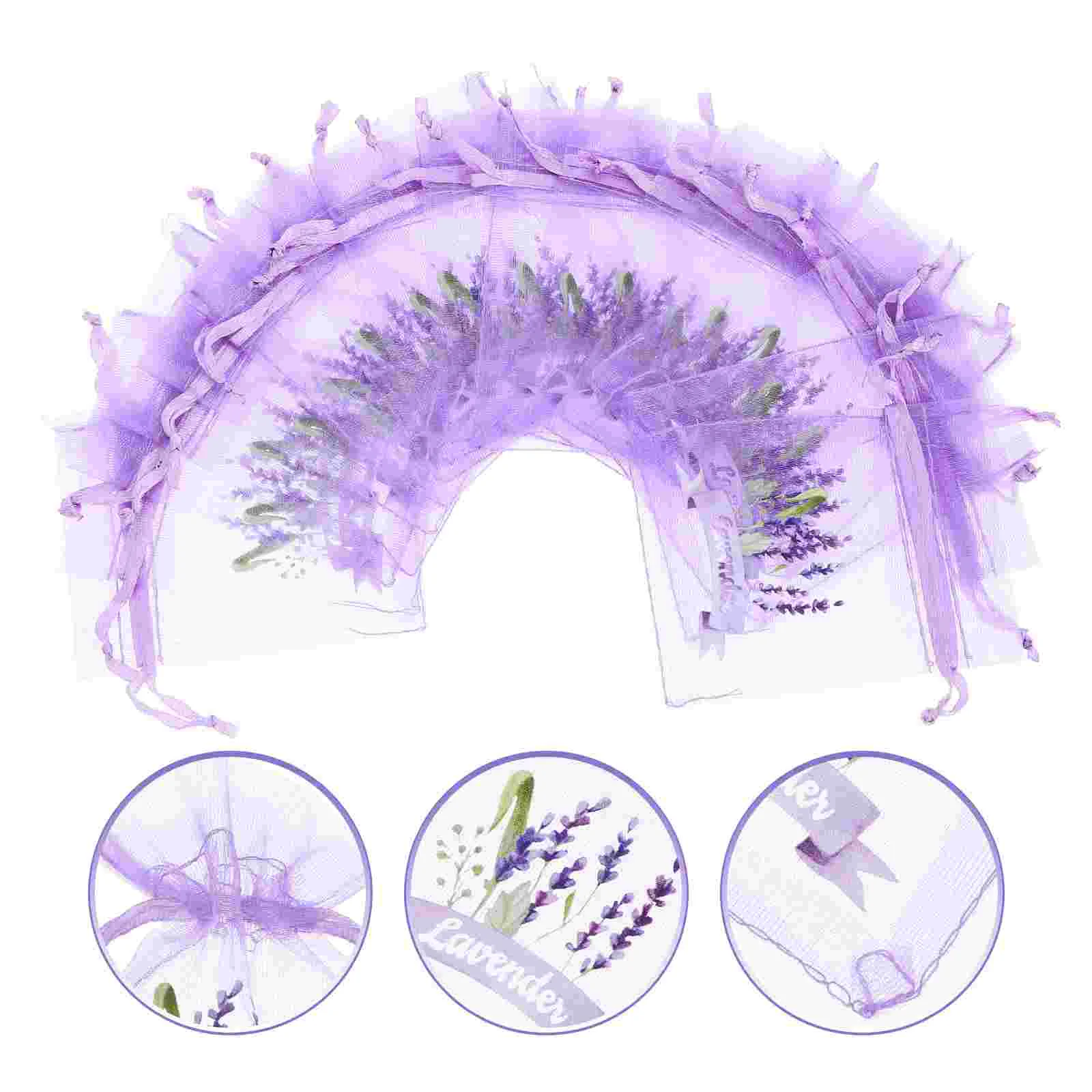 

20 Pcs Lavender Bag Small Mesh Sachet Empty Bags Wardrobe for Drawstring Sachets Pouch Gauze