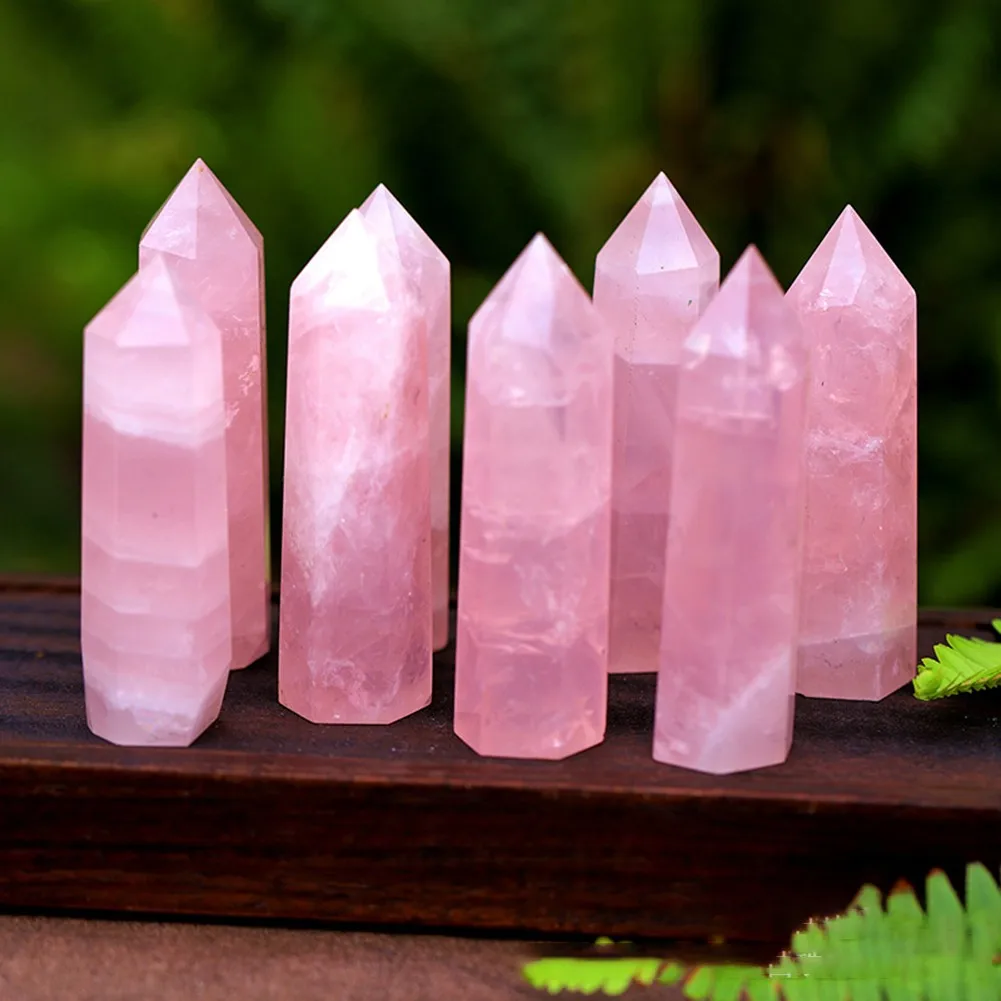 For Crystal Point Rose Quartz for Mindfulness Rituals Feng Shui Placement and Personal Energy Enhancement 70-80mm Size