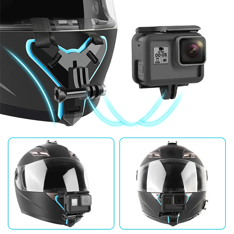 Soporte de casco de motocicleta para GoPro Hero 10, 9, 8, 7, 6, 5, 4, 3, soporte para cámara deportiva de acción