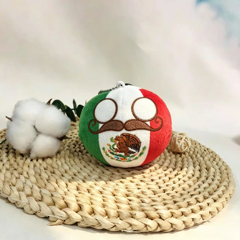 Милая плюшевая игрушка Polandball, 10 см, плюшевая кукла в виде мяча Мексики, компаньон для сна, мультяшный брелок, подарок на день рождения для детей.