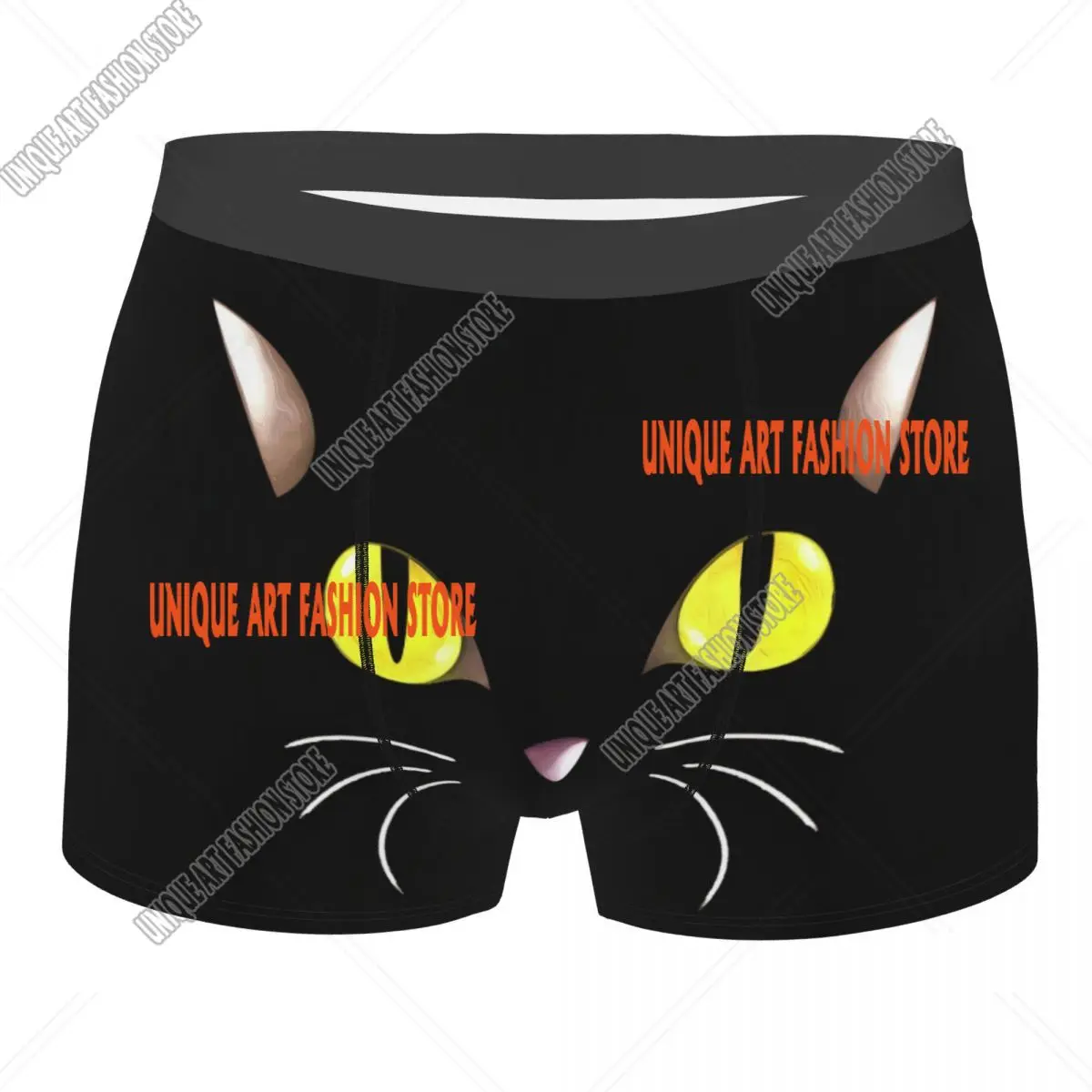 

Custom Black CatGraphics Underwear Men Stretch Boxer Briefs Shorts Panties Soft Underpants For Homme
