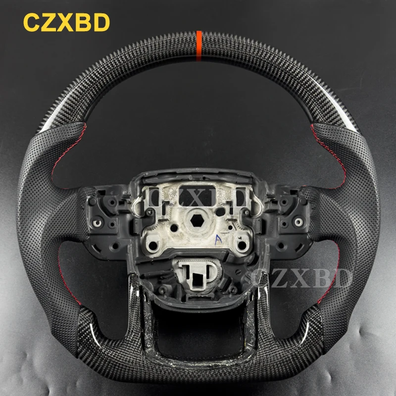 يصلح لاند روفر رينج روفر 2014-2022 إيفوك ريال ألياف الكربون عجلة القيادة عالية الجودة الرياضة عجلة مخصصة #3