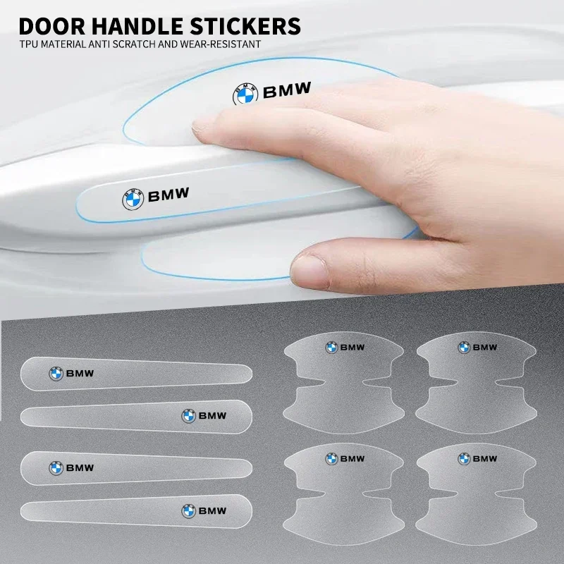 

8pcs Car Door Bowl Anti-scratch Badge Clear Door Handle Sticker For BMW X1 X2 X3 X5 X4 X6 X7 G30 G20 G32 G11 G12 F40 F30 F20 F1