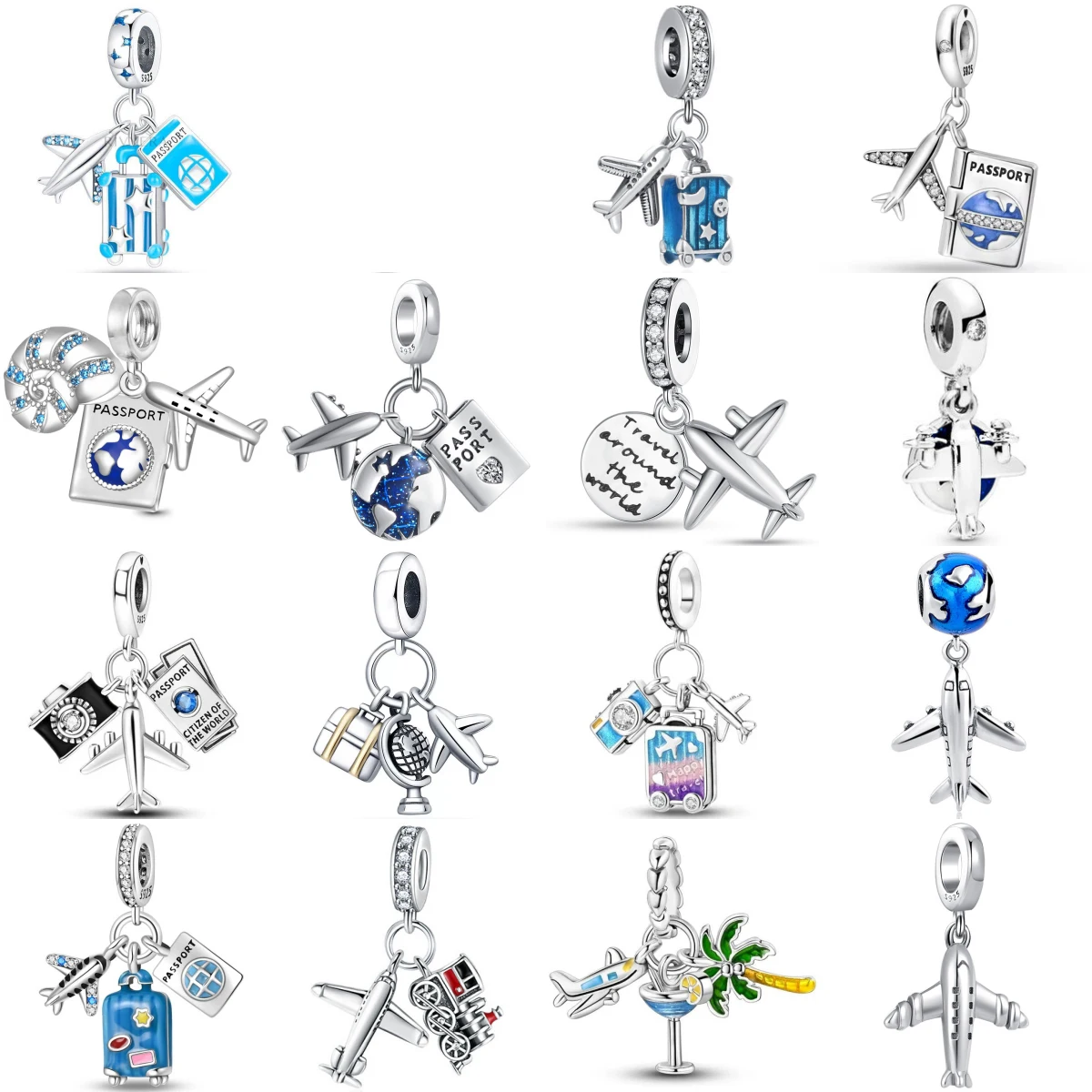 

Новые безделушки из стерлингового серебра 925, дорожные подвески в виде самолета, подвеска из бисера, подходит для оригинального браслета для женщин, ювелирные изделия своими руками, подарок