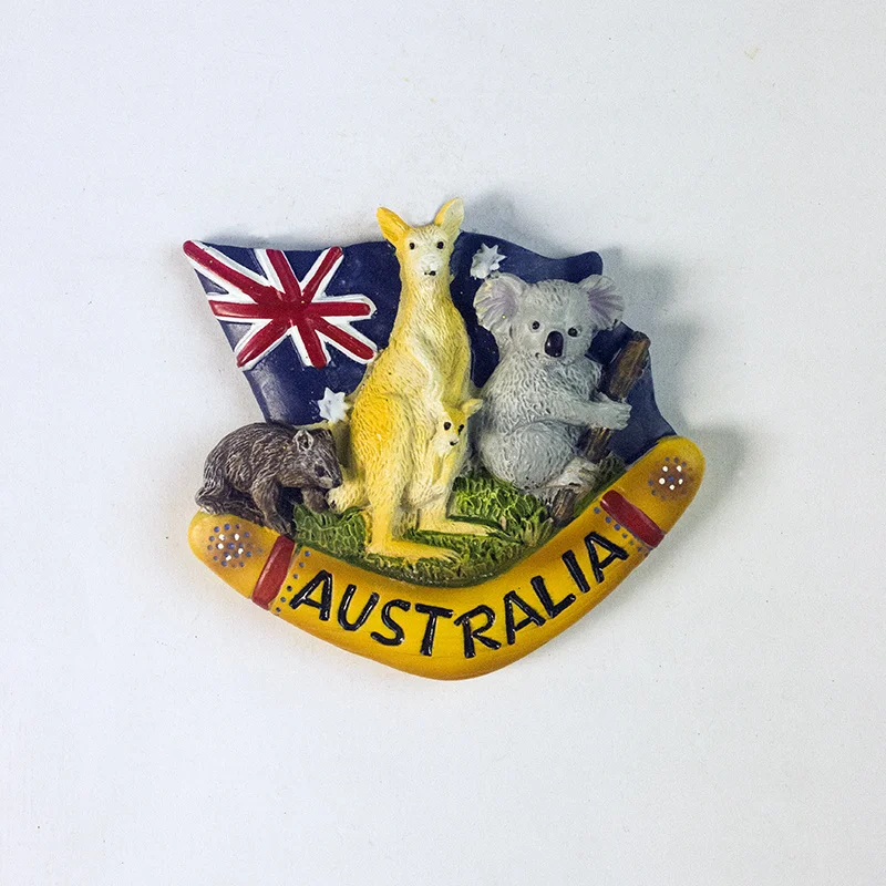 

Australian Flag Koala Kangaroo, Refrigerator Magnet, High Aesthetics, 3D Refrigerator Magnet, Home Decoration Craft Souvenir