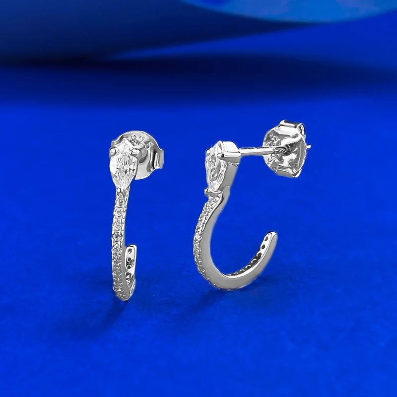 

Sparkling High Carbon Diamond Stud Earrings for Women - 925 Sterling Silver Ear Earrings Jewelry & Engagement Anniversary Gift