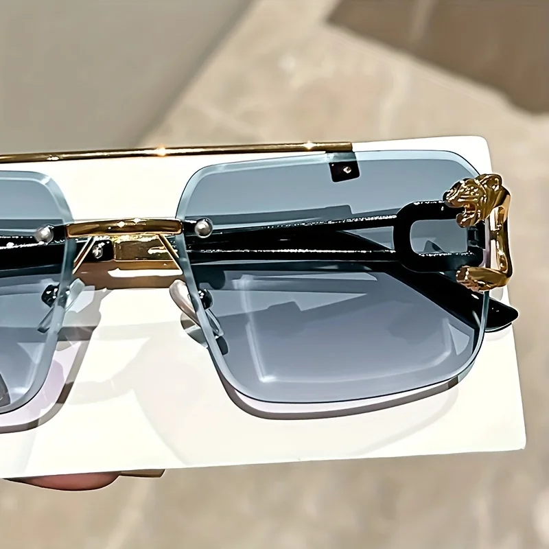 

Новый стиль, модные безрамочные очки с двойным лучом для скалолазания, антибликовые линзы, прочные удобные декоративные очки в стиле ретро