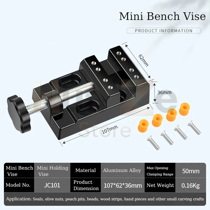 Mini Bench Vise Universal Jaw Table Clamp, DIY Carving Sculpture Fixing Vise for Jewelry Watch Small Parts Drill Press Work Hold