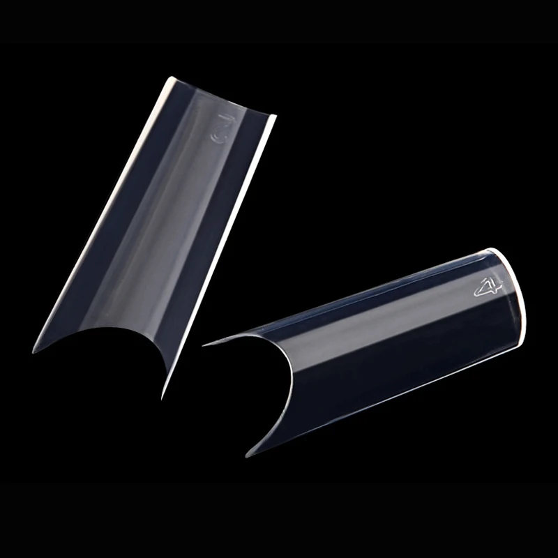 False Nails Tips 500pcs Full Cover Artificial Art Nails Completely Curved Fake Nail Tips Transparent  DIY Manicure Clear - 图片 2