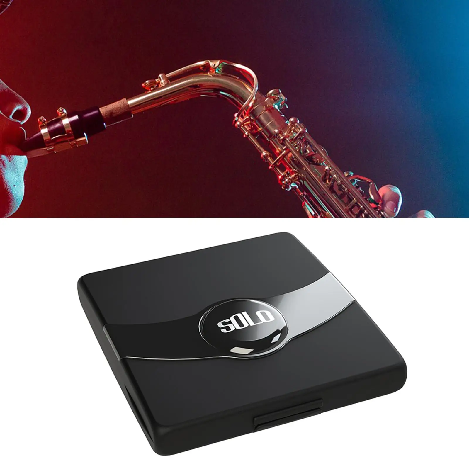 1x Saxophone Portable Wear-Resisting Waterproof Carry Instrument Control Parts Storage Box for 8 Reeds Grids Outdoor Oboe Sax