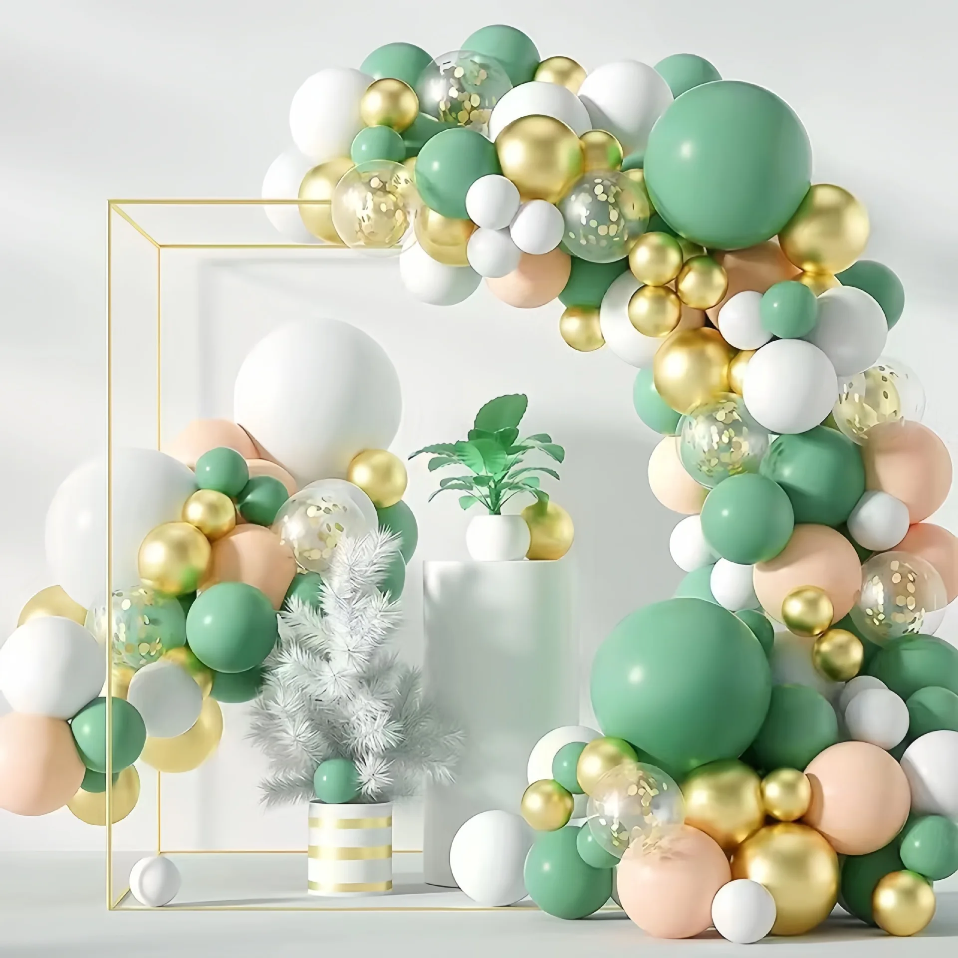 

1Set Green Balloon Garland Arch Kit Happy Birthday Party Decorations Confetti Ballons Baby Shower Baloon Wedding Decor Globos