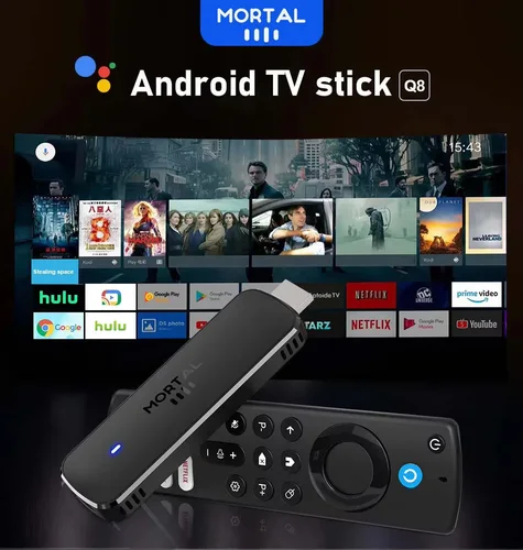 Imagen 2 del producto Versión global Android 14 TV Stick Home Theater Allwinner H313 Mortal Q8 Soporte 4K a 60 fps Wifi6 Bluetooth Control remoto por voz TV en vivo