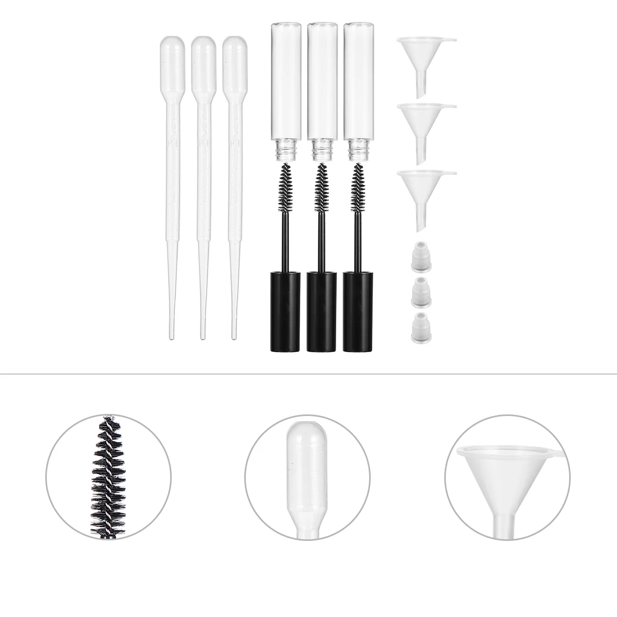 

Empty Mascara Tube Eyelash Cream Container Bottle Funnel Dropper Refillable Bottle Makeup Cosmetics Sample Containers