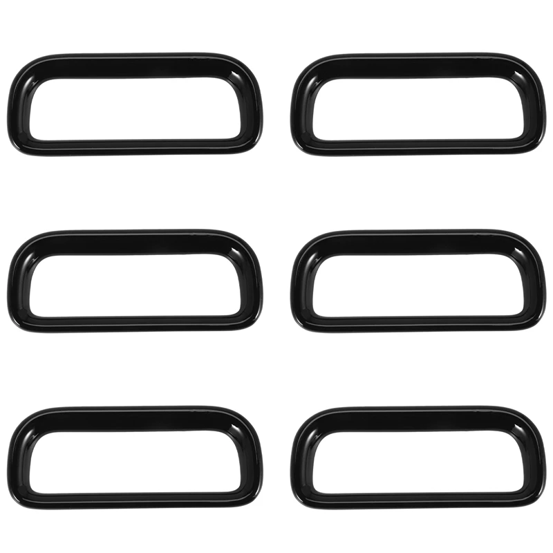 6X Car Hazard Emergency Light Frame Warning Lamp Switch Cover Trim For Honda Vezel HR-V HRV 2021 2022 Black