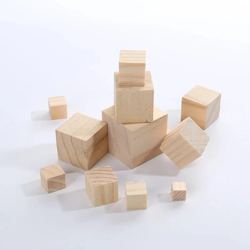 3cm/4cm/5cm Wood DIY Crafts Wooden Cube Unleash Your Creativity with Our Handcrafted Square Blocks