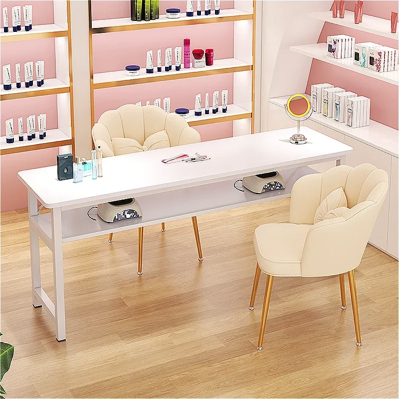 

Nordic Cream Style Multifunction Professional Aesthetic Nail Tables Dressing Table Nail Artist Salon Furniture Nagel Tisch FYMT