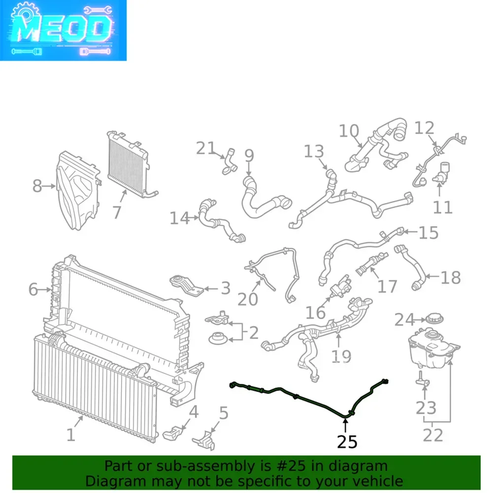 Car Radiator Reservoir Coolant Hose Pipe Line For Land Rover Range Rover Velar 2017-2021 For Jaguar F-Pace XE XF 2016-2023 2.0L