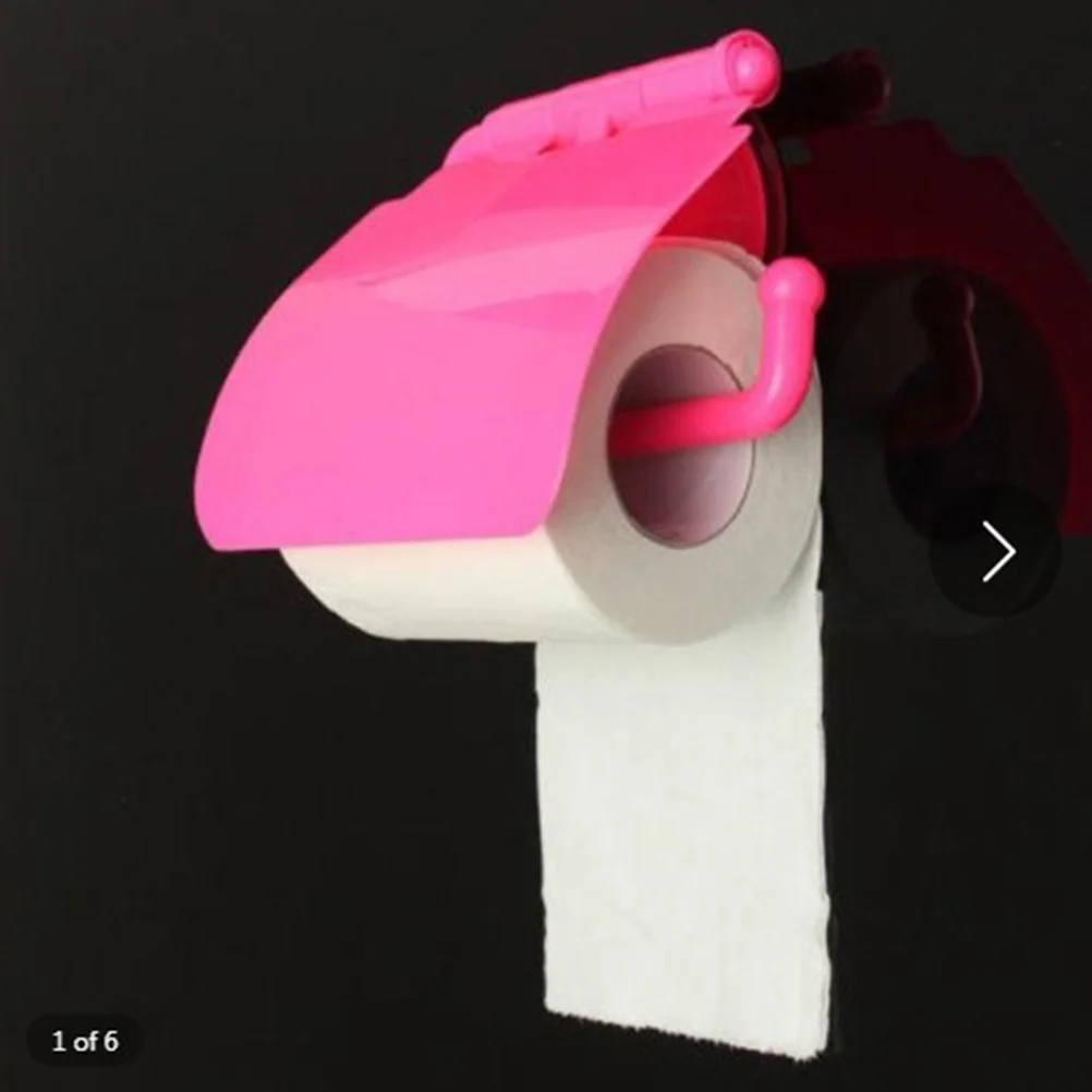 

Suction Paper Towel Holder U-Shaped Waterproof Dustproof No Drill Easy Install For Rolls Under 11Cm 14Cm Rose Red Tissue