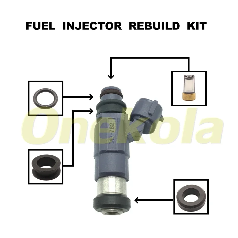 Fuel Injector Seal O-Ring Kit Seals Filters for INP-782 INP-783 for 2001-2003 Mazda 2.0L I4