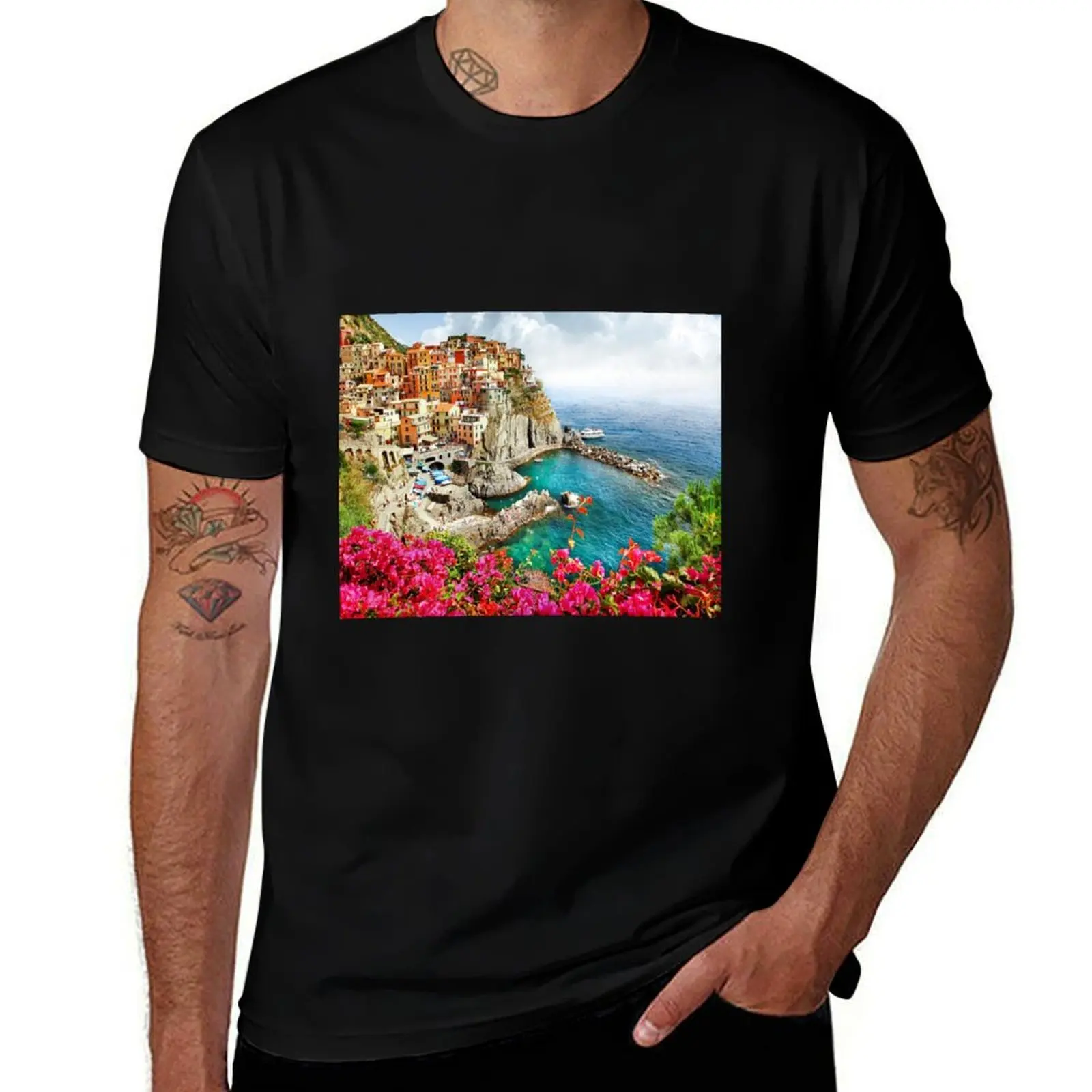 Cinque Terre - Italy T-Shirt Fashion Simple Casual Tee Shirt T-Shirt