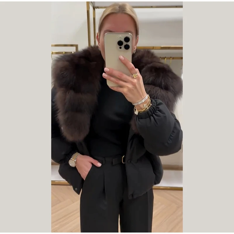 Warm Fur Collar Cotton Coats Women's Green Lapel Zipper Full Sleeve Padded Jacket Overcoat 2026 Winter New Lady Loose Streetwear