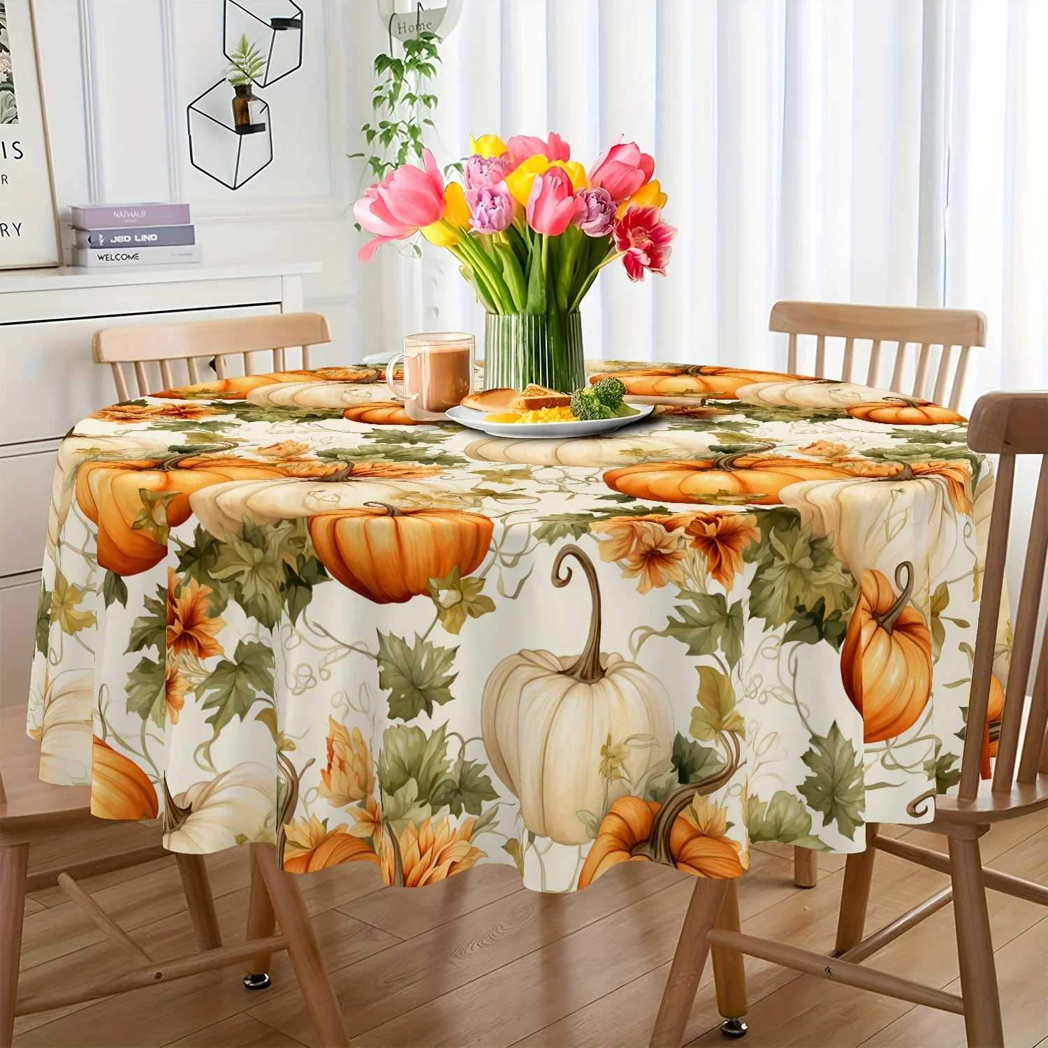 One Thanksgiving tablecloth - rectangular country-style pumpkin leaf table cover tableclothyzb