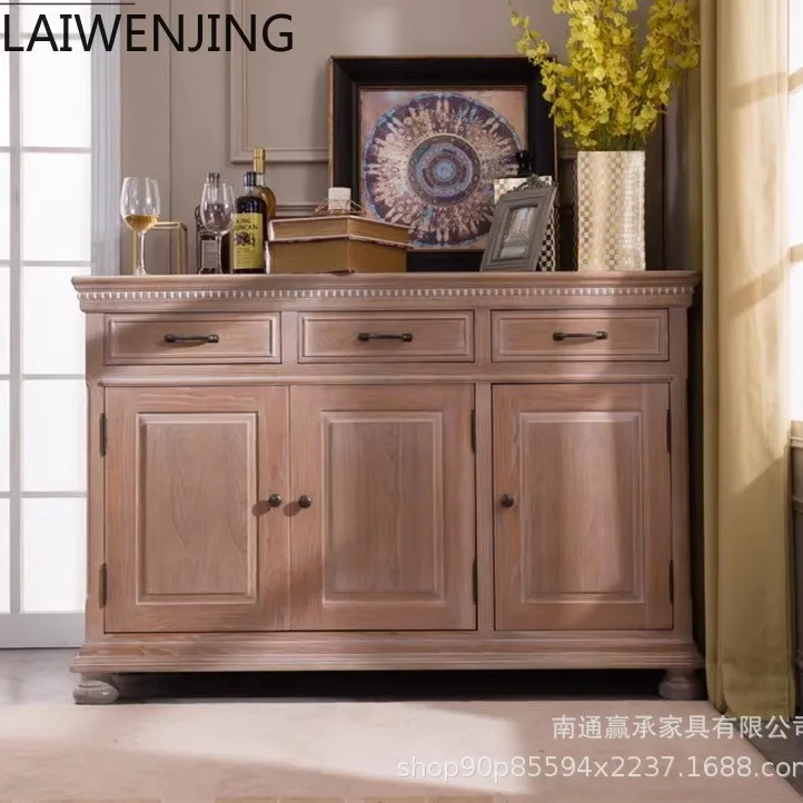 

MJY American solid wood dining side multi-functional storage retro old porch cabinet cupboard