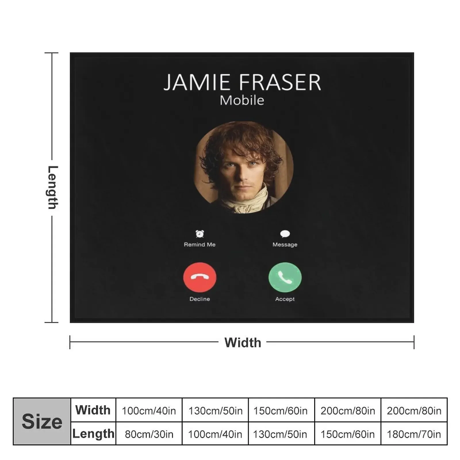 Gifts For Men Jamie Fraser Calling Cute Gift Throw Blanket anime Blankets Sofas Of Decoration Cute Blankets