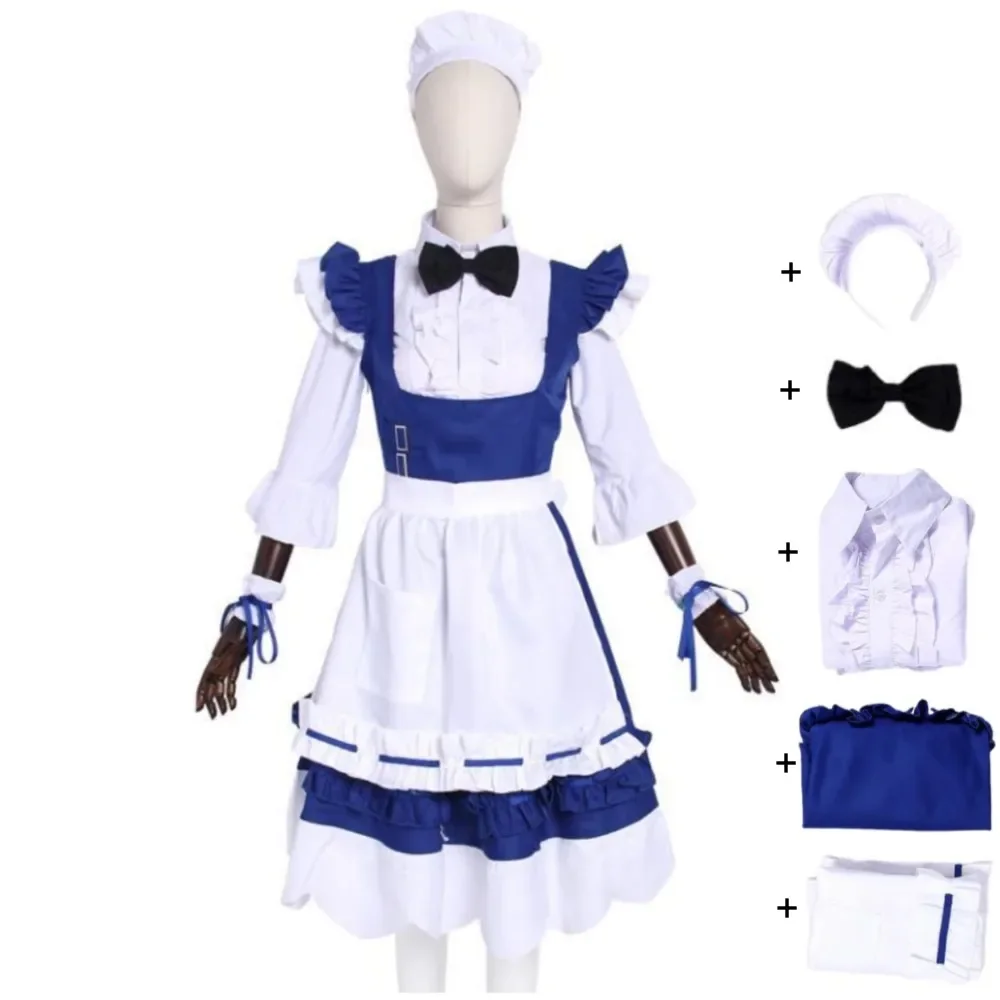 

Game Final Fantasy XIV:A Realm Reborn FF14 Miqo'te Cosplay Costume Anime Blue Servant Maid Uniform Hallowen Sexy Woman Suit