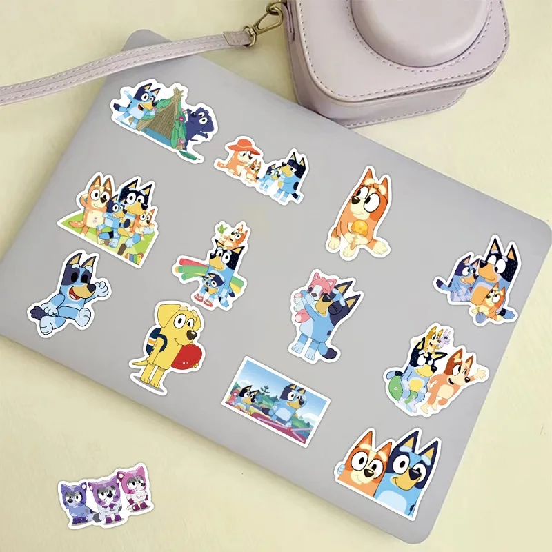 50pcs bluey Aufkleber Bingo Aufkleber Familie Cartoon Bingo Hund für Kinder wasserdichte Aufkleber Animation Spielzeug für Kinder Geschenke