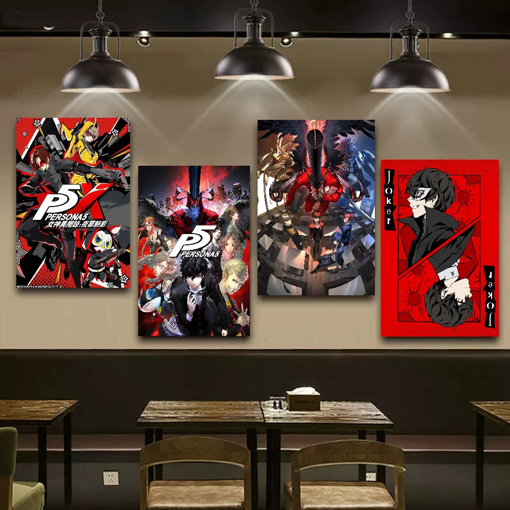 PERSONA 빈티지 포스터 스티커, 레트로 크래프트 종이 스티커, DIY 룸 바 카페 스티커, 벽 그림, 5 게임