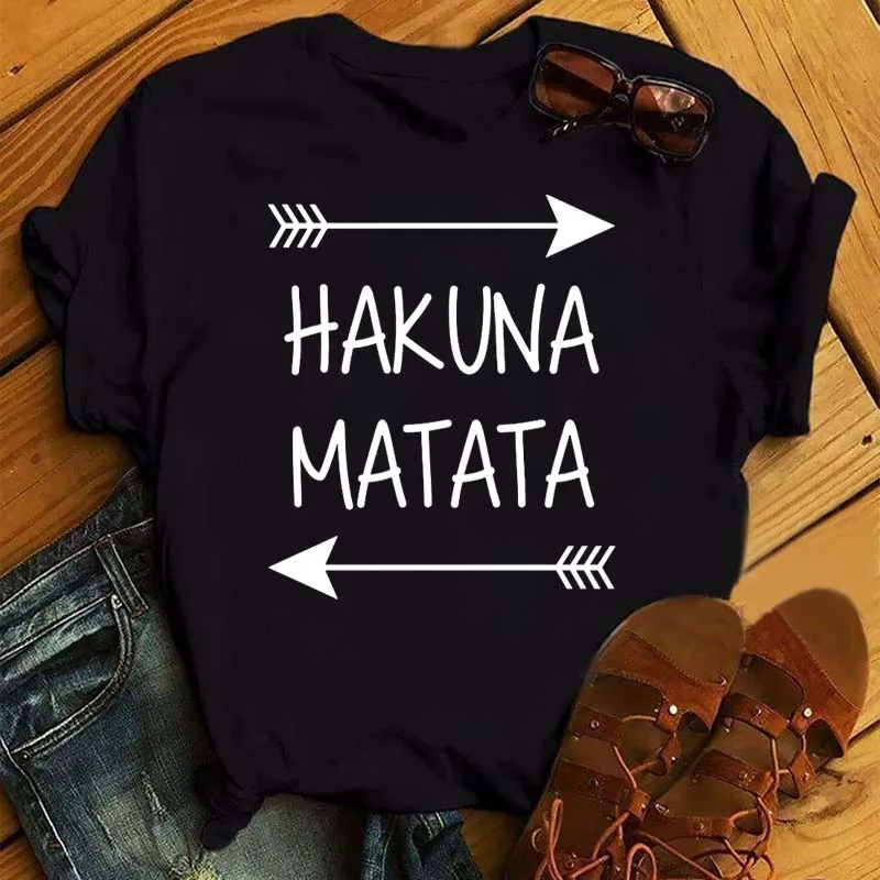 New Kawaii Disney Hakuna Matata Cute Women T Shirt Harajuku 90s The Lion King T-shirt Cartoon Tshirt Graphic Top Tees Female