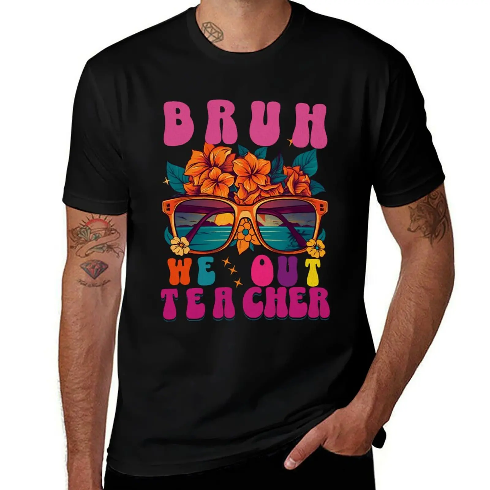 

Cute End Of School Year Teacher Summer Bruh We Out Teacher T-Shirt korean fashion cheap stuff mens graphic t-shirts anime