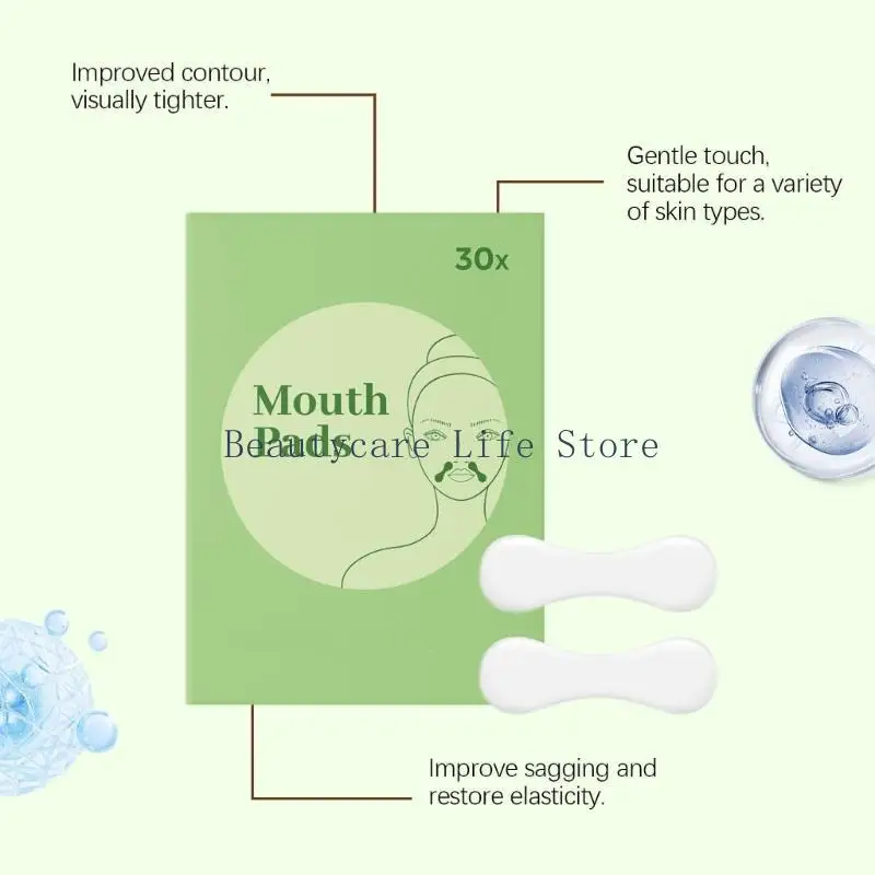 652C Reusable Up to 30Times Silicone Mouth Pad Targeting Lines Nasolabial Area Hyaluronic Acid Infused Fast Improvement
