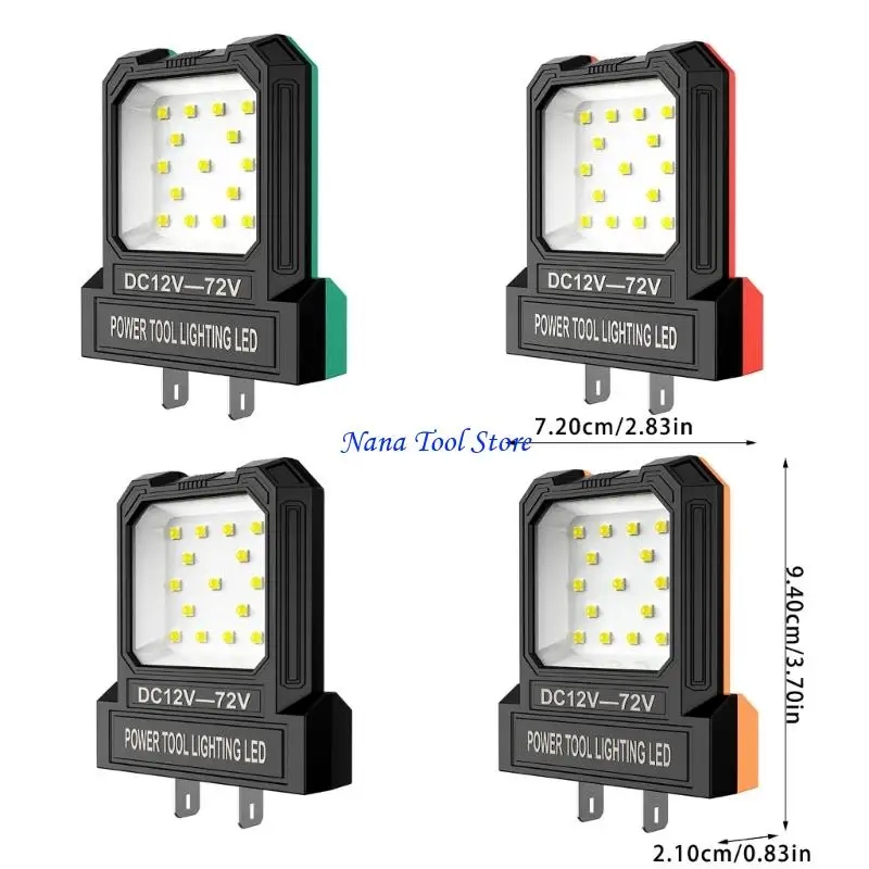 31GJ Universal Batteries Power Work Light With 550LM Brightness Adjustable Plug Spacing For 12-72V Power Tool
